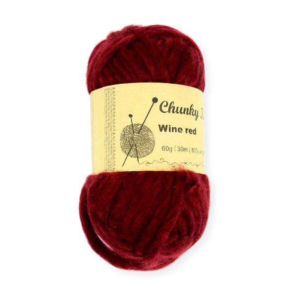 Chunky Knit Yarn 60gm 30mtr Wine RED